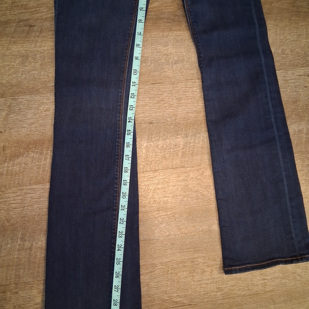Express Dark Blue Flare Wide-Leg Jeans - Picture 8 of 9